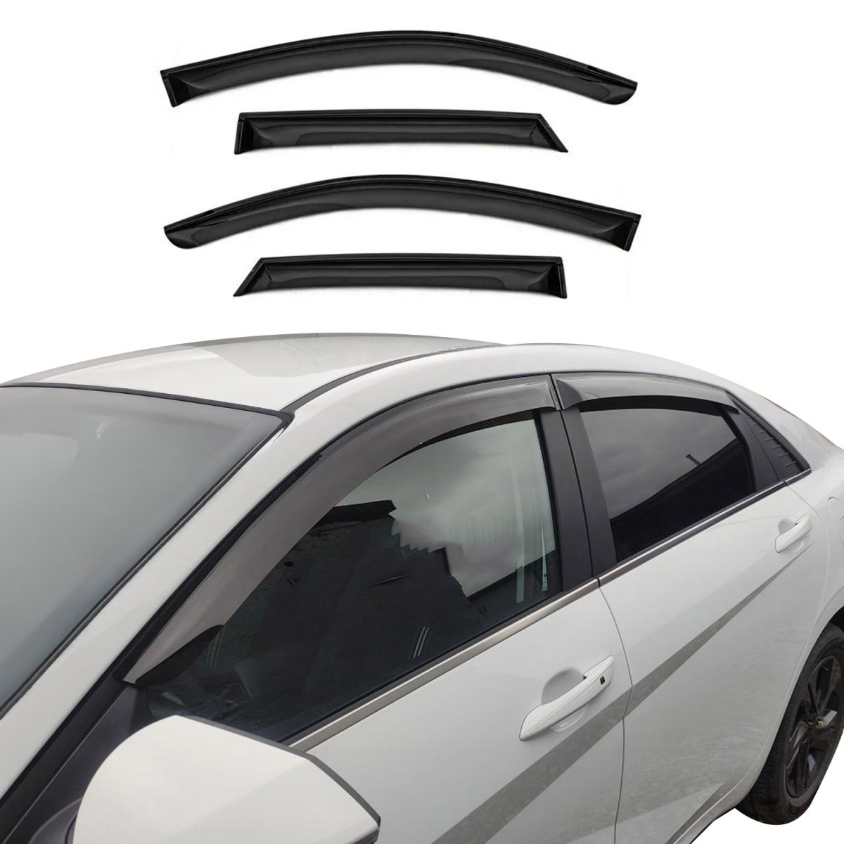 Toyota Camry Wind Deflector - Omac - Acrylic 4 Pcs - Black - 2018-2024